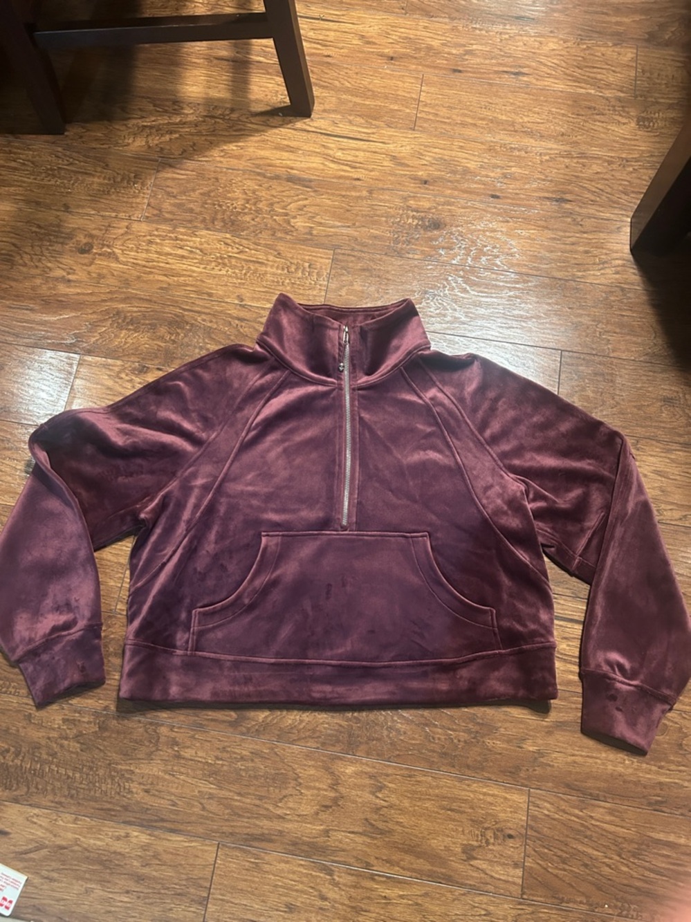 Lululemon Oversized Funnel-neck Half zip scuba velvet garnet red -XL/XXL NWOT - Picture 9 of 14